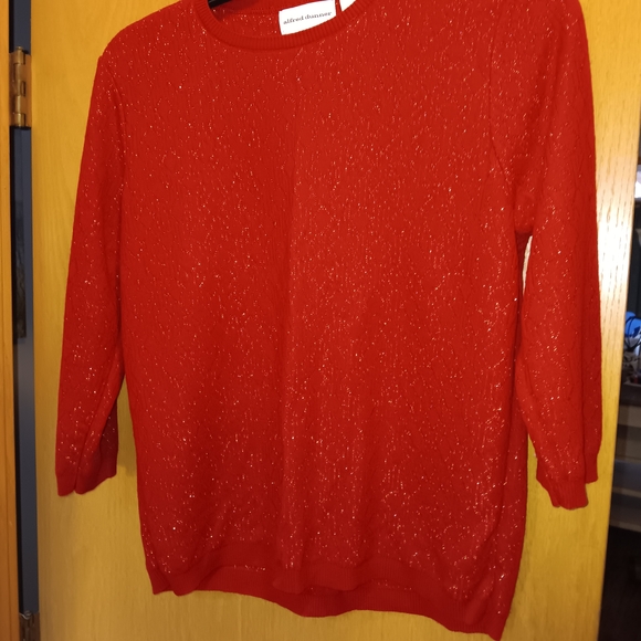 Alfred Dunner Sweaters - Womens Size Large, Alfred Dunner Red Sparkle Sweater